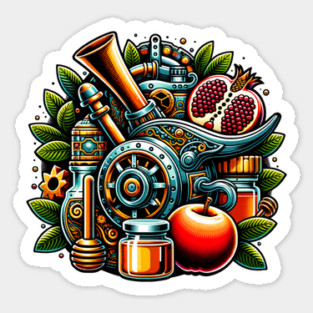 Steampunk Rosh Hashanah Sticker