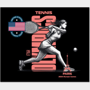 PARIS - Team USA - OLYMPICS 2024- TENNIS - 3 Posters and Art
