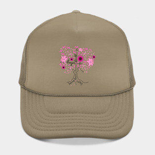 Breast Cancer Awareness Pink Ribbon Tree Hat