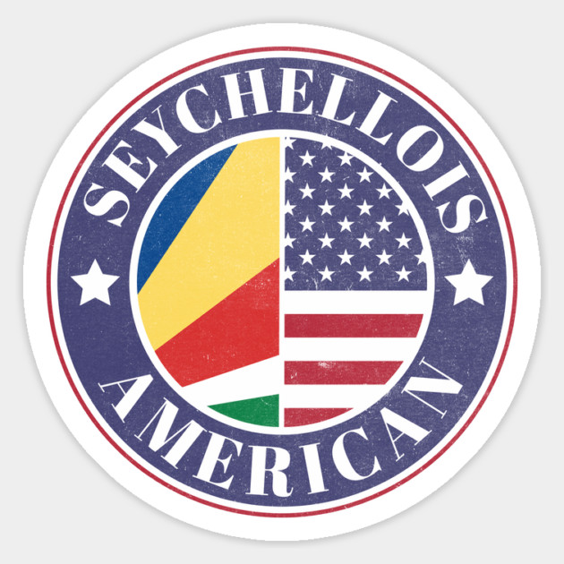 Proud Seychellois-American Badge - Seychelles Flag Magnet by Yesteeyear