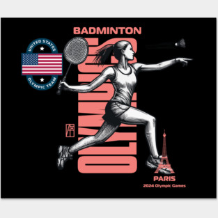 PARIS - Team USA - OLYMPICS 2024 - BADMINTON - 3 Posters and Art