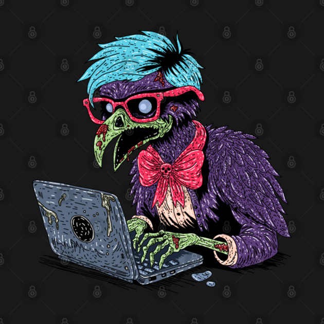 Zombie Computer Crow by H. R. Sinclair