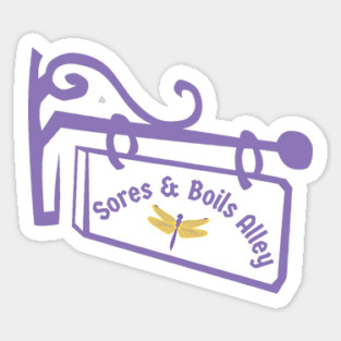 Sores and Boils Alley Street Sign Sticker