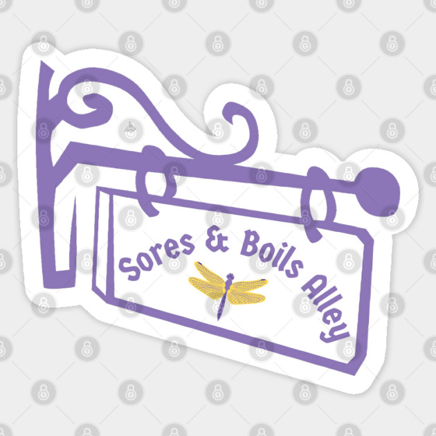 Sores and Boils Alley Street Sign Sticker by Stars Hollow Mercantile