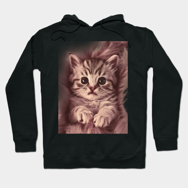 Expressive Eyes Baby Cat Hoodie by animegirlnft