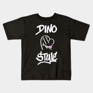 Dino Style B&W Kids T-Shirt