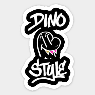 Dino Style B&W Sticker