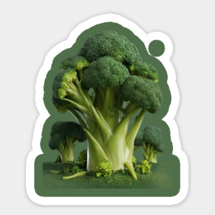 Features a Collection of Broccoli, Emphasizing its Green Sticker