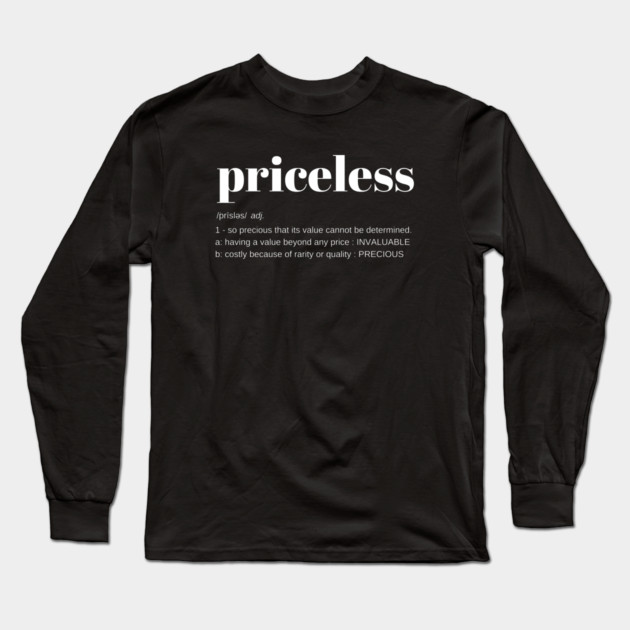 Priceless - Know Your Worth Long Sleeve T-Shirt by UrbanLifeApparel