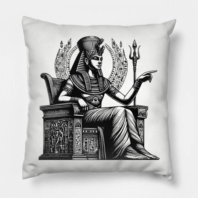 Osiris Egyptian god Pharoah Pillow by UrbanLifeApparel