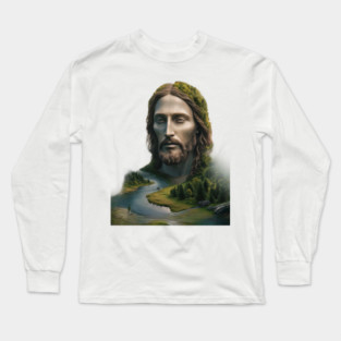 Jesus Christ  Green Long Sleeve T-Shirt
