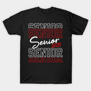 Retro Red Class of 2025 Vintage Senior Graduation Gifts Funny Seniors 2025 T-Shirt