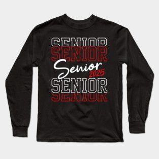 Retro Red Class of 2025 Vintage Senior Graduation Gifts Funny Seniors 2025 Long Sleeve T-Shirt