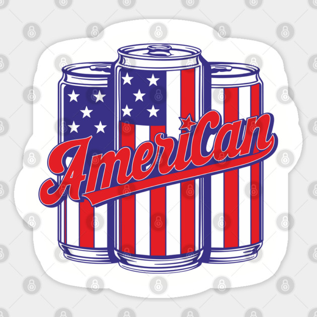 Patriotic Ameri Can Fourth Of July Pun Humor Sticker by Anticorporati
