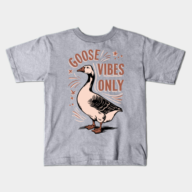 Funny Goose Vibes Only Animal Pun Kids T-Shirt by Anticorporati