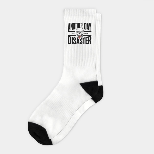 Another Day Another Disaster Pessimistic Humor Grumpy Mood Socks by Anticorporati