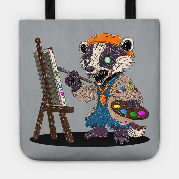 Zombie Badger Artist Tote by H. R. Sinclair