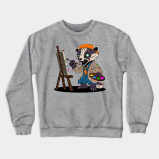 Zombie Badger Artist Crewneck Sweatshirt