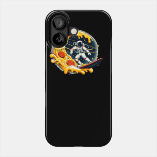 Funny Pizza Lover, Astronaut Surfing in Space Phone Case