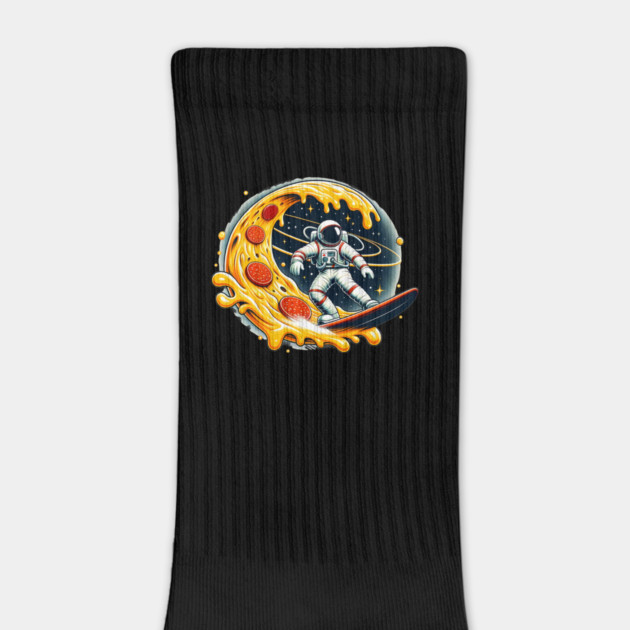 Funny Pizza Lover, Astronaut Surfing in Space by logiamerch