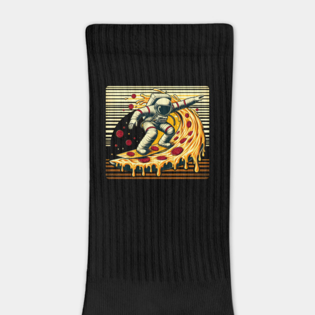 Funny Pizza Lover, Astronaut Surfing in Space by logiamerch