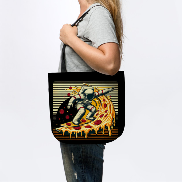 Funny Pizza Lover, Astronaut Surfing in Space by logiamerch