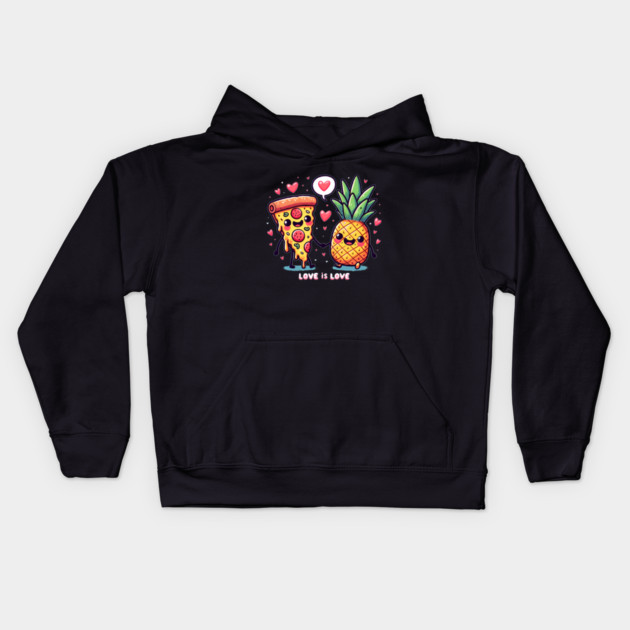 Love Pineapple Pizza, Better Together Kids Hoodie by logiamerch