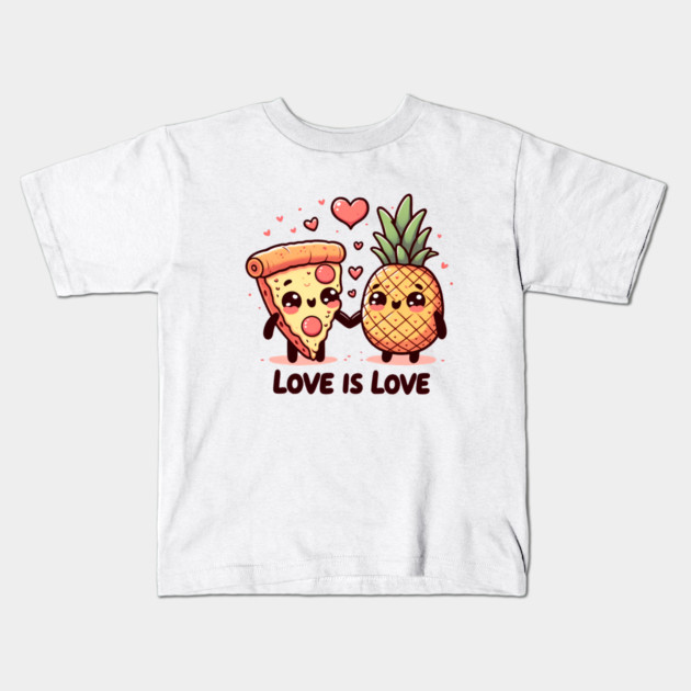 Love Pineapple Pizza, Better Together Kids T-Shirt by logiamerch