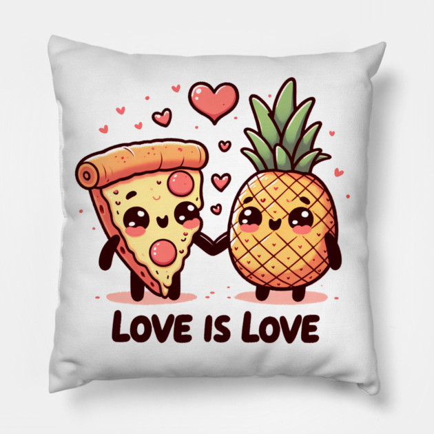Love Pineapple Pizza, Better Together Pillow by logiamerch