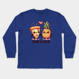 Love Pineapple Pizza, Better Together Kids Long Sleeve T-Shirt