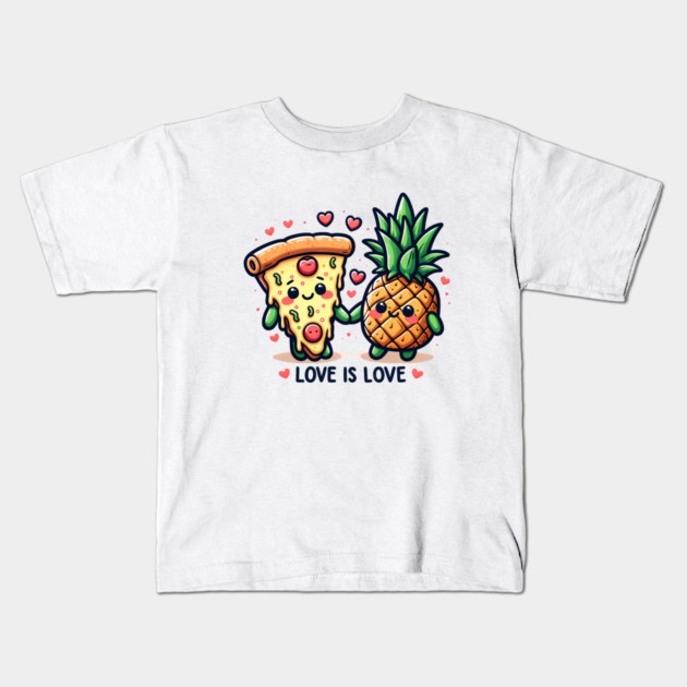 Love Pineapple Pizza, Better Together Kids T-Shirt by logiamerch