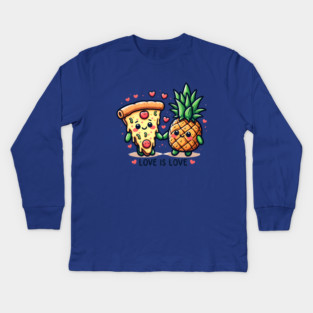 Love Pineapple Pizza, Better Together Kids Long Sleeve T-Shirt
