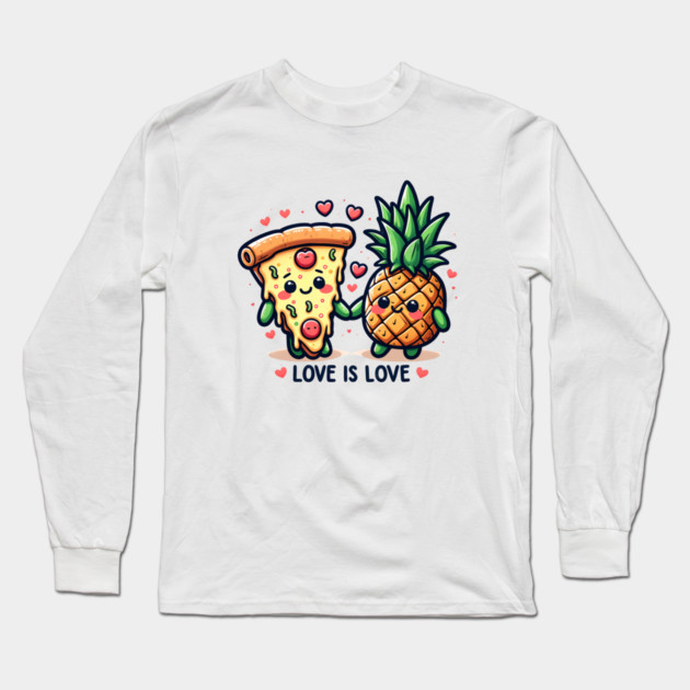 Love Pineapple Pizza, Better Together Long Sleeve T-Shirt by logiamerch