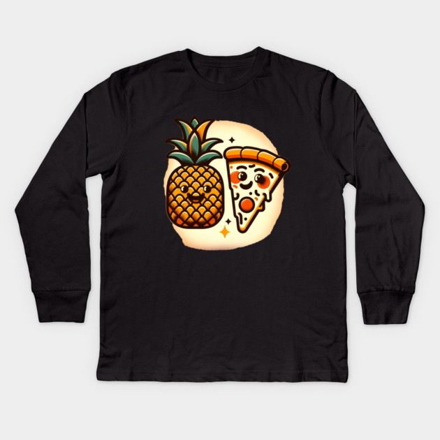 Love Pineapple Pizza, Better Together Kids Long Sleeve T-Shirt by logiamerch