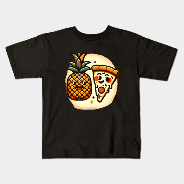 Love Pineapple Pizza, Better Together Kids T-Shirt by logiamerch