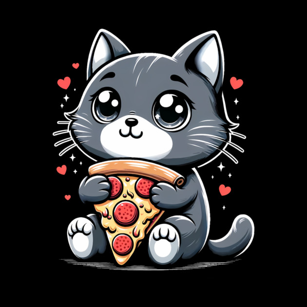 Cat Eating Pizza, Funny Pizza Lover by logiamerch
