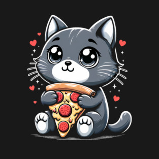 Cat Eating Pizza, Funny Pizza Lover T-Shirt