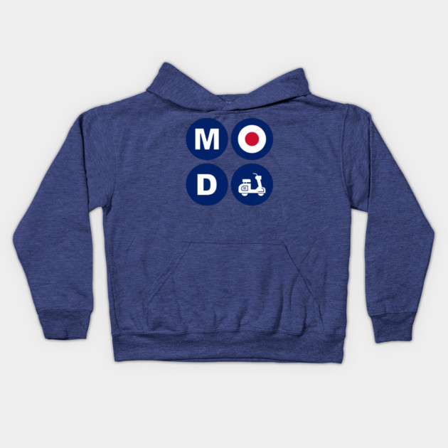 Mod Scooter Roundel Design Kids Hoodie by Timeless Chaos