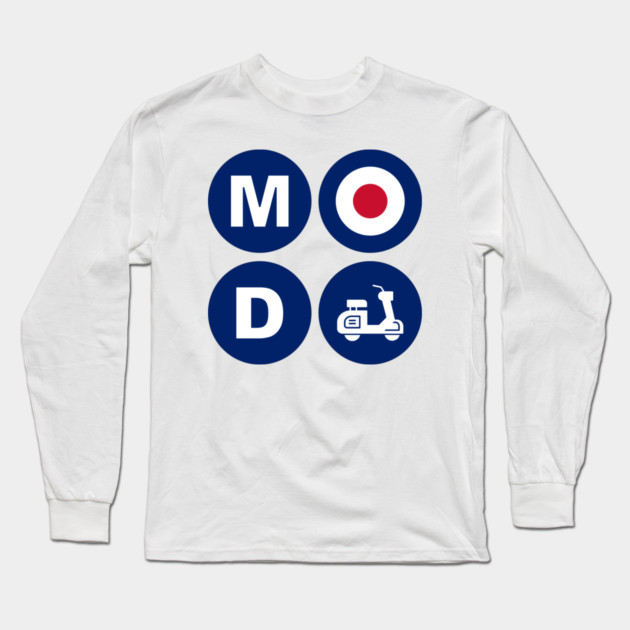 Mod Scooter Roundel Design Long Sleeve T-Shirt by Timeless Chaos