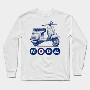 Mod Scooter Roundel Design Long Sleeve T-Shirt