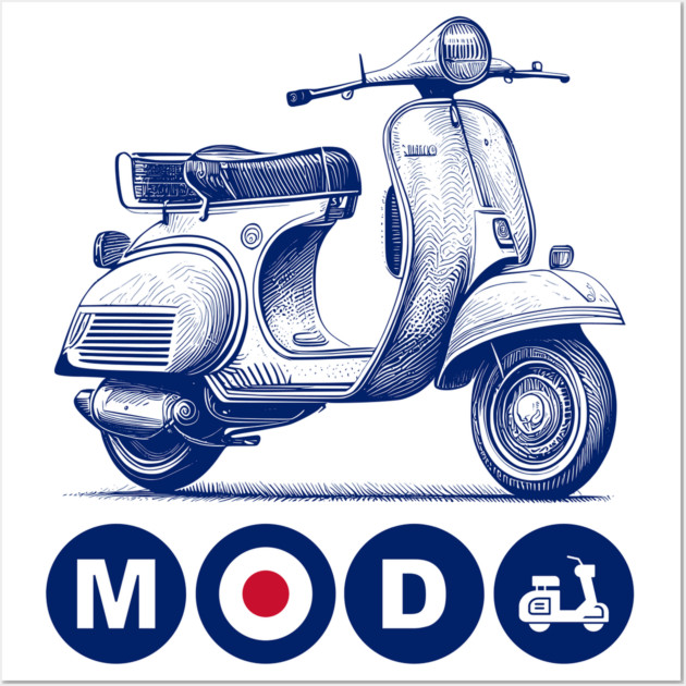 Mod Scooter Roundel Design Wall Art by Timeless Chaos