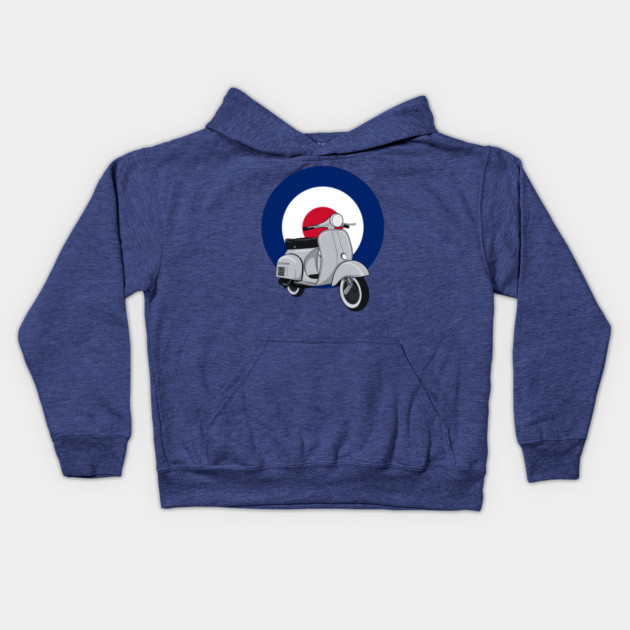 Mod Scooter Roundel Design Kids Hoodie by Timeless Chaos