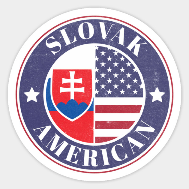 Proud Slovak-American Badge - Slovakia Flag Magnet by Yesteeyear