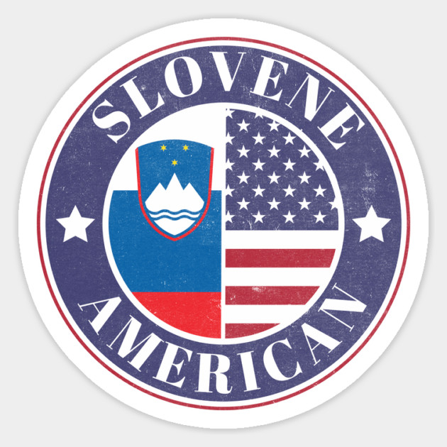 Proud Slovene-American Badge - Slovenia Flag Magnet by Yesteeyear