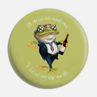 Frog Hold the Wine Bottle Pin