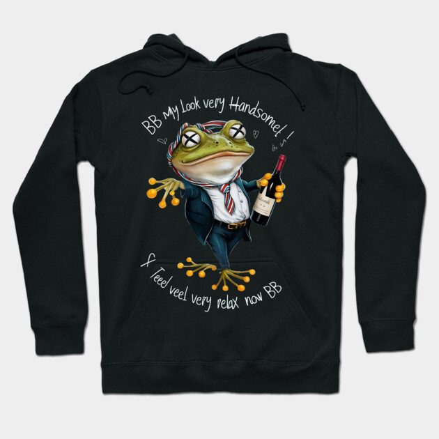 Frog Hold the Wine Bottle Hoodie by animegirlnft