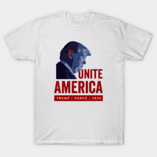Unite America! Trump • Vance • 2024 Shot Ear Symbol T-Shirt
