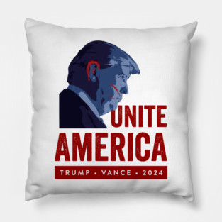 Unite America! Trump • Vance • 2024 Shot Ear Symbol Pillow