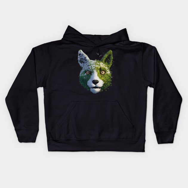 artwork of a fox face Kids Hoodie by animegirlnft