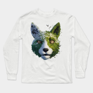 artwork of a fox face Long Sleeve T-Shirt